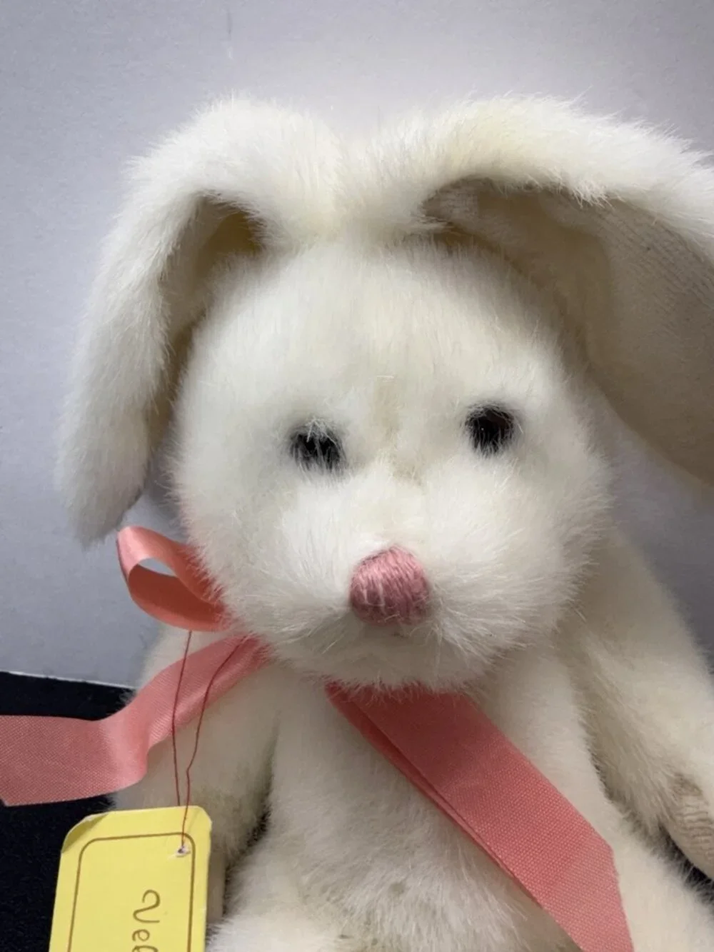 Vintage Jerry Elsner Velvet Touch White Bunny Rabbit Stuffed Hippity Hoppity